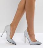 Steve Madden Wicket Glitter Heeled Shoe - Silver