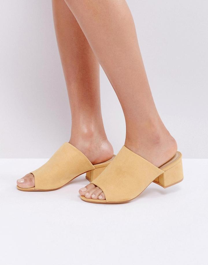 Truffle Collection Kitten Heel Mule Sandal - Yellow