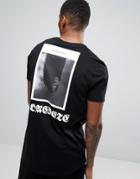 Asos Relaxed Longline T-shirt With Photo Back Print - Black