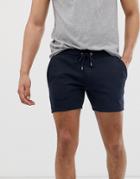 Asos Design Skinny Shorts In Shorter Length In Navy
