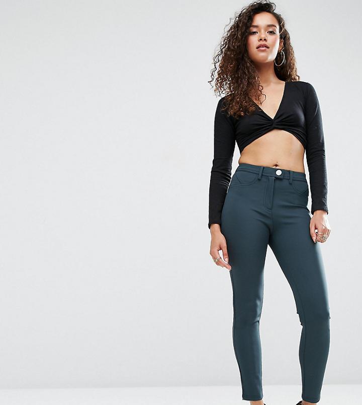 Asos Petite Stretch Skinny Pants In Ultimate Fit - Green