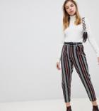 New Look Petite Stripe Pants In Black Pattern - Black