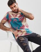 Asos Design T-shirt With Geo-tribal Print - Red