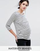 New Look Maternity Striped 3/4 T-shirt - Blue