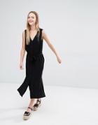 Monki Midi Button Up Dress - Black