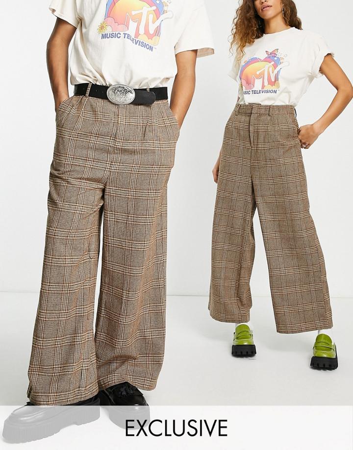 Reclaimed Vintage Inspired Unisex Check Dad Pants-multi
