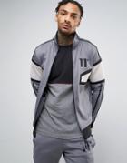 11 Degrees Poly Track Jacket In Gray - Gray