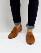 New Look Suede Loafer With Tassels In Brown - Brown
