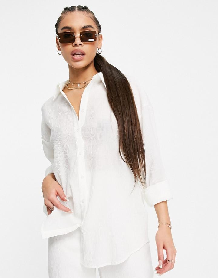 Na-kd Loose Fit Shirt In Off White - Part Of A Set
