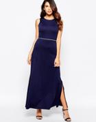 Jasmine Maxi Dress With Belt - Navy