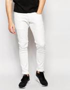 G-star Beraw Exclusive To Asos Jeans 3301-a Super Slim Fit Superstretch White - Inza White