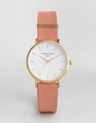 Rosefield West Village Leather Watch In Pink 33mm - Pink
