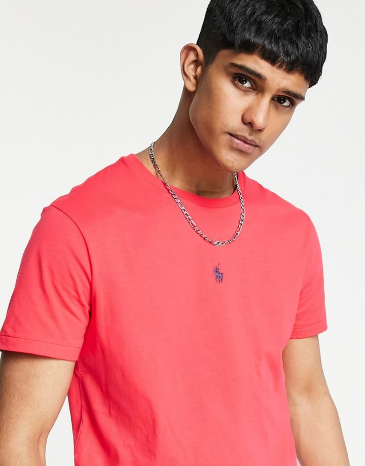 Polo Ralph Lauren Central Player Logo T-shirt In Racing Red