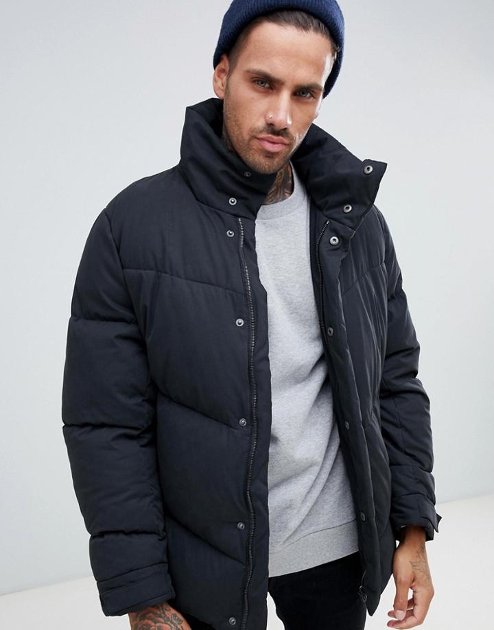 Asos Design Oversized Puffer Jacket In Black