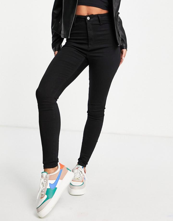 Missguided High Waisted Skinny Jeans In Black