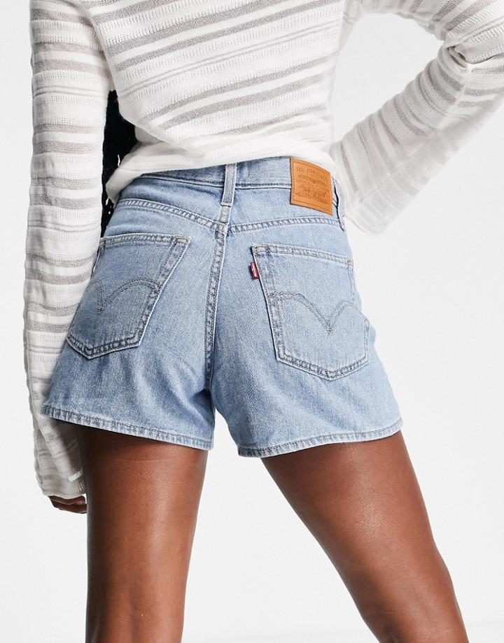Levi's High Loose Shorts In Light Wash Blue
