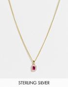 Serge Denimes Blush Gem Neckchain In Gold Plated Sterling Silver