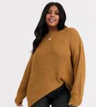 Neon Rose Plus Ultimate Relaxed Sweater-brown
