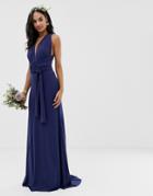 Tfnc Bridesmaid Exclusive Multiway Maxi Dress In Navy - Navy