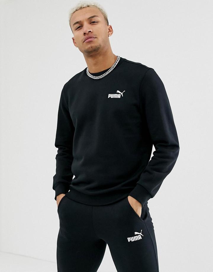 Puma Essentials Sweatshirt With Small Logo In Black - Black