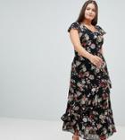 Praslin Floral Maxi Dress With Frill Detail - Multi
