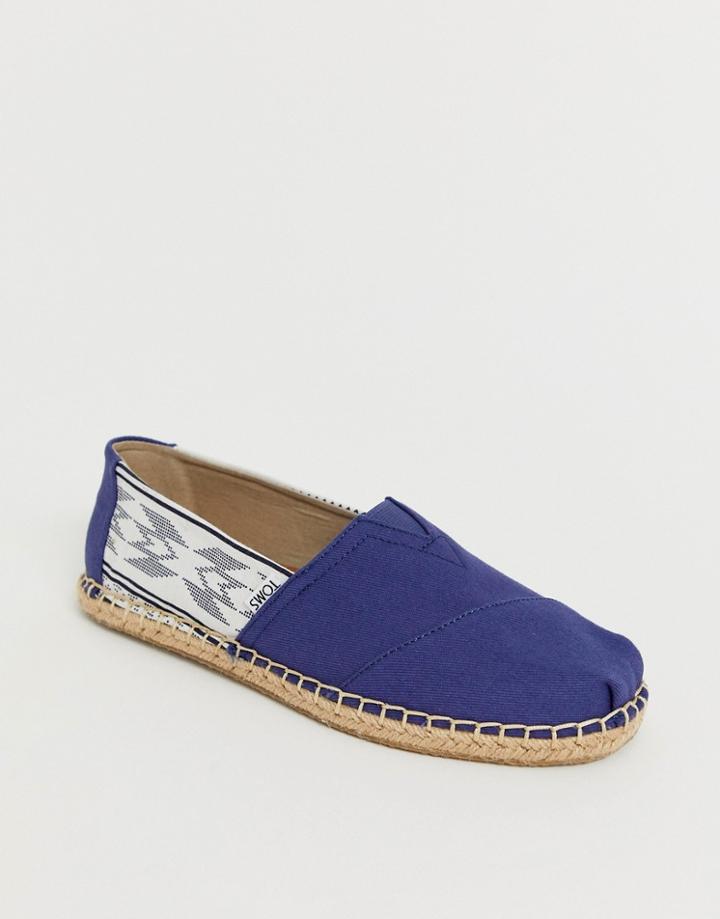 Toms Blanket Stitch Espadrilles In Blue