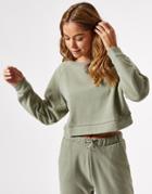 Miss Selfridge Sweatshirt Set In Khaki-green
