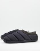 Asos Design Puffer Pull On Slippers In Gray-grey
