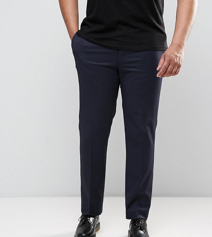 Asos Plus Skinny Tuxedo Pants In Navy - Navy