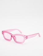 Aj Morgan Chunky Plastic Frame Sunglasses-pink