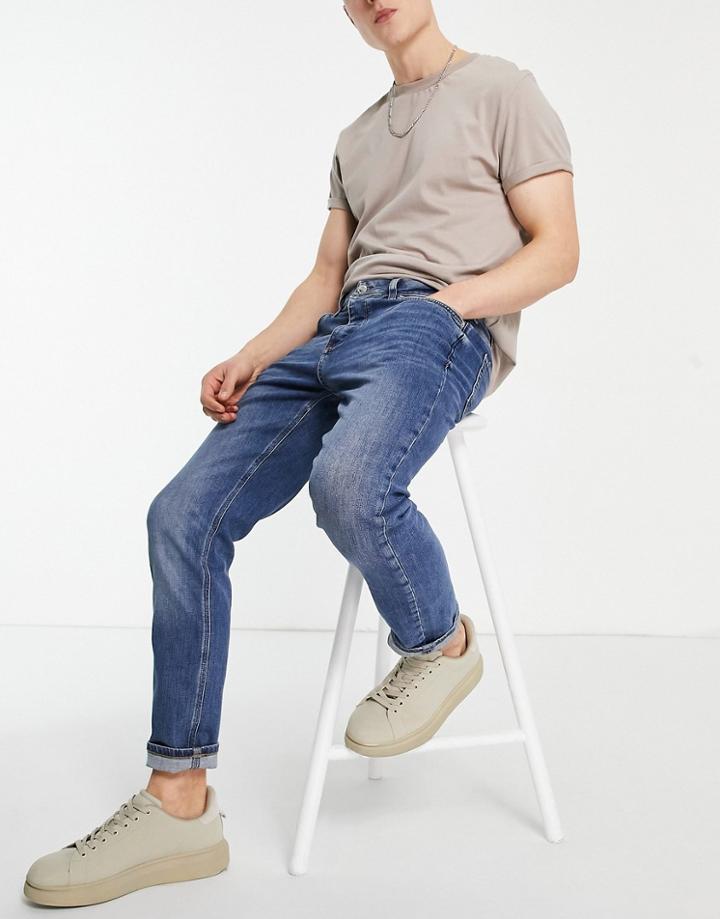 River Island Slim Fit Jeans In Blue-blues
