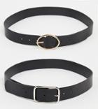 Glamorous Exclusive Belt Multipack X 2 In Black