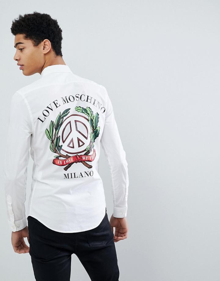 Love Moschino Back Print Shirt - White