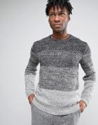 Kiomi Sweater In Stripe Gradient - Gray