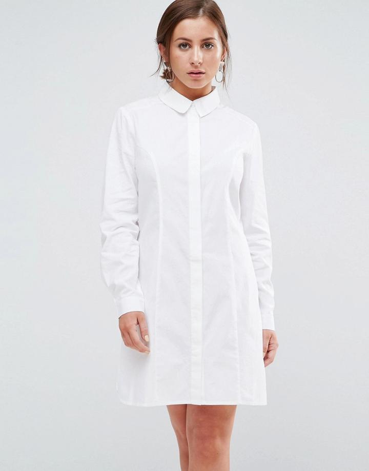 Asos Fuller Bust Cotton Shirt Dress - White