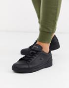 Lacoste Challenge Sneakers In Triple Black Leather