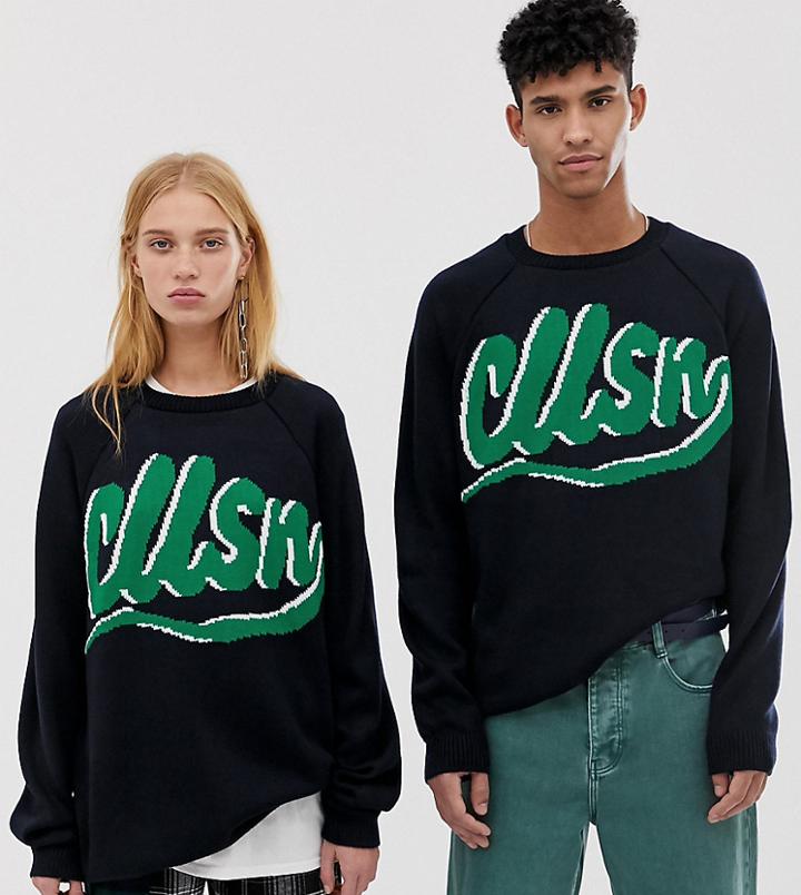 Collusion Unisex Logo Sweater-blue