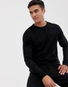 Threadbare Basic Soft Touch Crew Neck Sweater - Black
