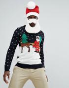 D-struct Naughty Santa Holidays Sweater - Black