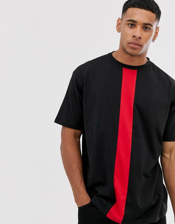 Another Influence Cut And Sew Boxy T-shirt-black