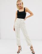 Asos White Contrast Stitch Utility Carrot Leg Jean