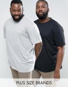 Duke Plus 2 Pack T-shirts In Black & Gray - Multi