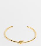 Asos Design Curve 14k Gold Plated Cuff Bracelet In Knot Design