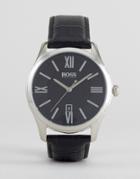 Boss By Hugo Boss 1513022 Ambassador Leather Watch In Black - Black