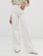 Tomorrow Organic Wide Leg Flare Jean In Ecru