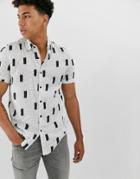 New Look Shirt With Abstract Geo Print In White - White