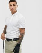 Calvin Klein Golf Monogram Logo Polo In White