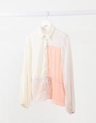 Asos Design Color Block Shirt With Drawstring Waist-pink