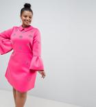 Asos Design Curve Scuba Embellished A-line Mini Dress - Pink