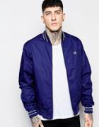 Fred Perry Bomber Jacket With Tipping - Rich Navy